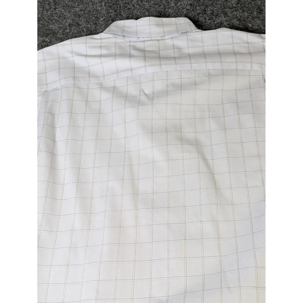 Banana Republic Classic Fit Mens XL Light Blue Windowpane Check Cotton Shirt EUC